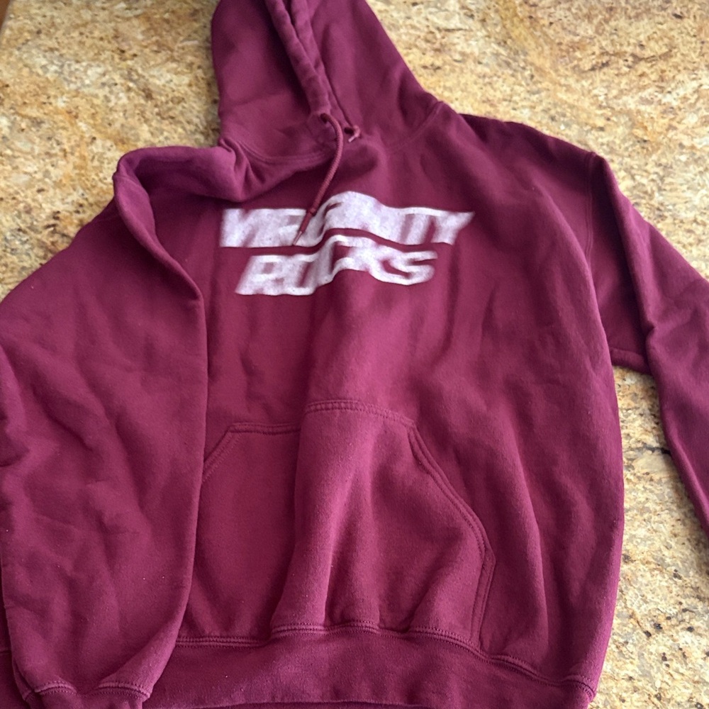 Maroon Hoodie with White Graphic